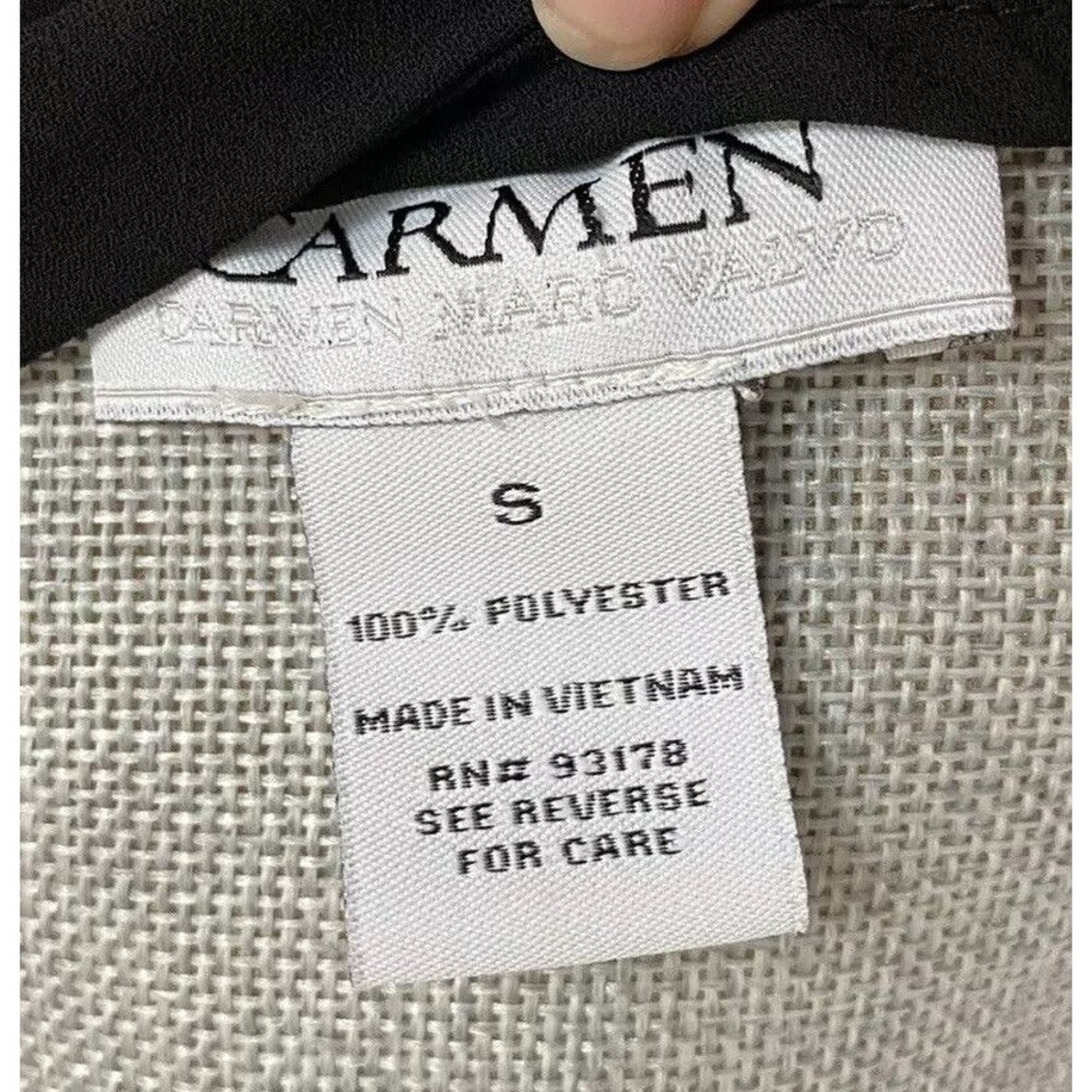 Carmen Marc Valvo Black studded Women's Long Sleeve tunic SHIRT top size s - Picture 4 of 10